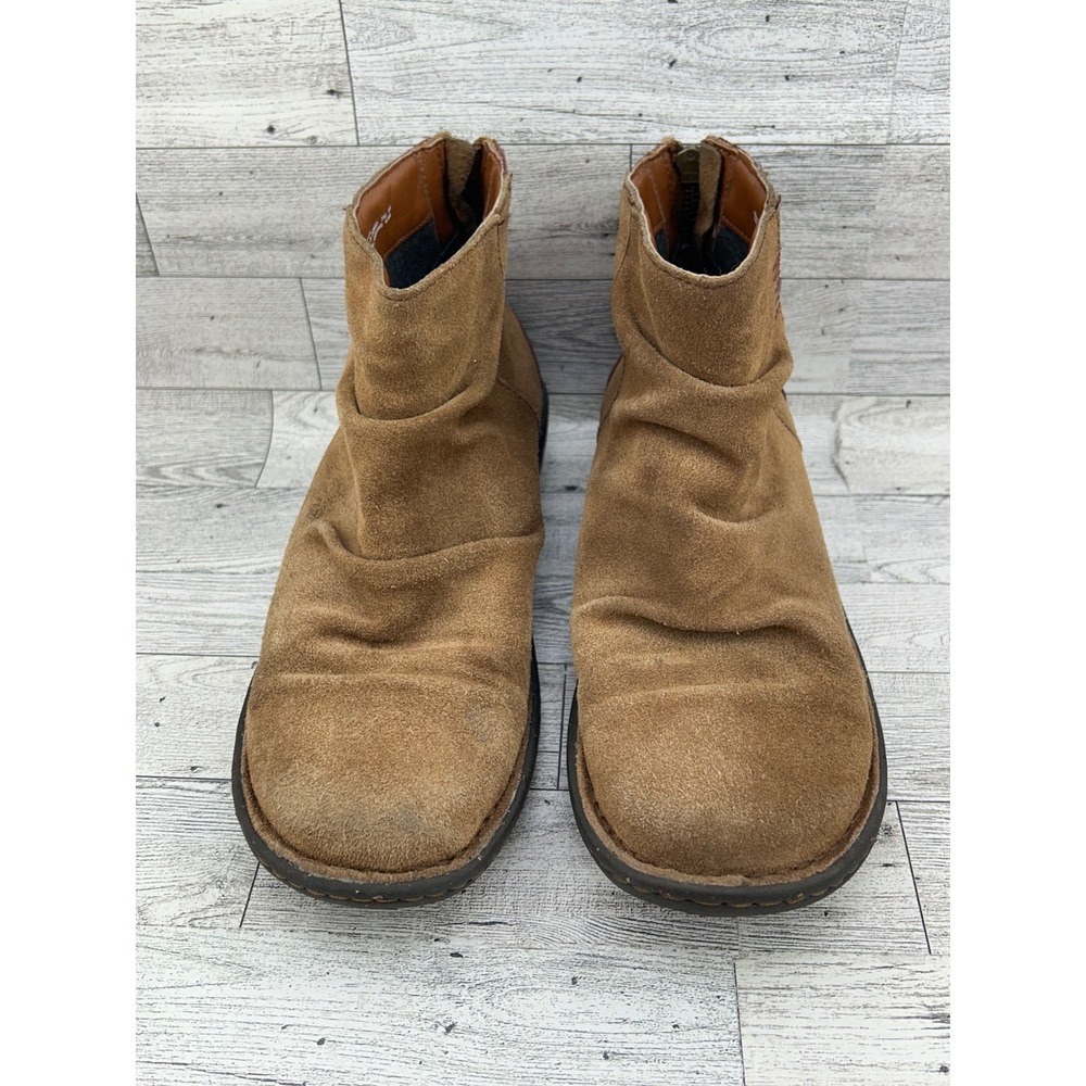 Clarks‎ Artisan Brown Suede Ruched Zip Ankle Boots Women Size 7.5M